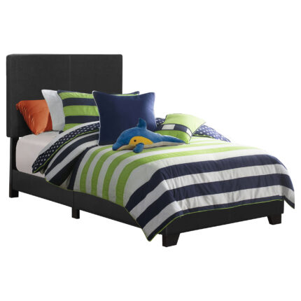 Dorian Faux Leather Upholstered Twin Panel Bed Black product image