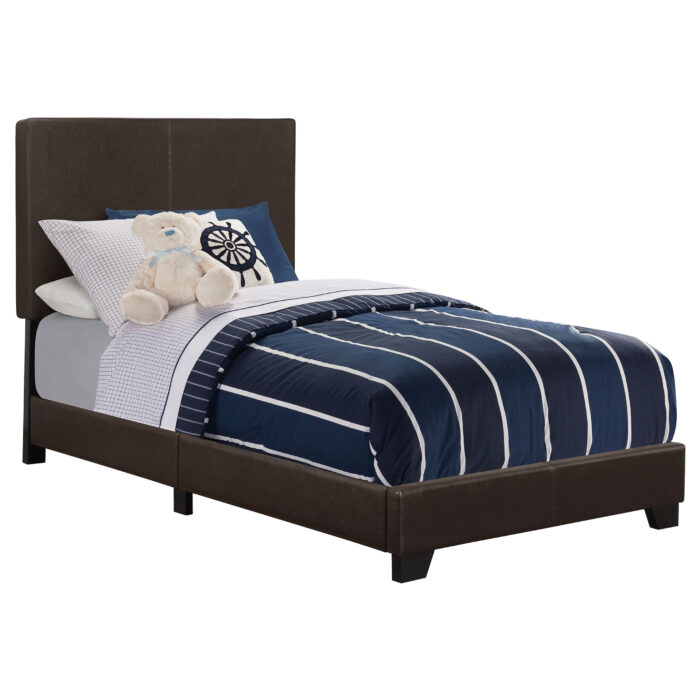 Dorian Faux Leather Upholstered Twin Panel Bed Brown product image