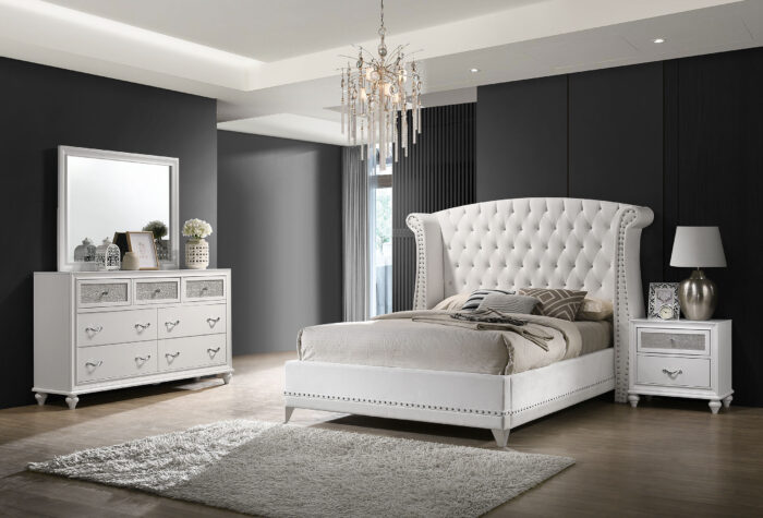 Barzini 4-piece Eastern King Bedroom Set White product image