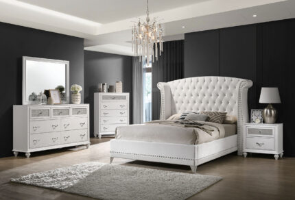 Barzini 5-piece Eastern King Bedroom Set White product image