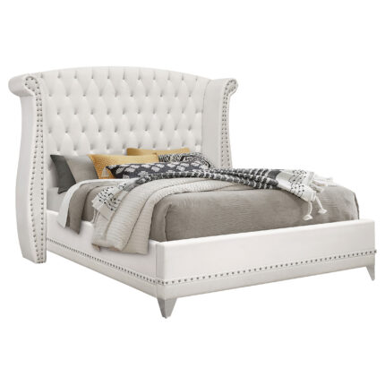 Barzini Upholstered Queen Wingback Bed White product image