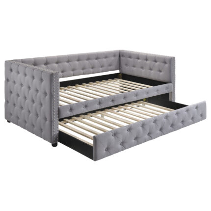 Mockern Upholstered Twin Daybed with Trundle Grey product image