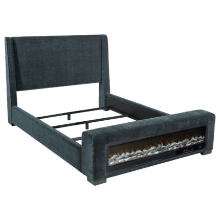 Preston Upholstered Eastern King Audio Flame Visualizer Bed Blue product image