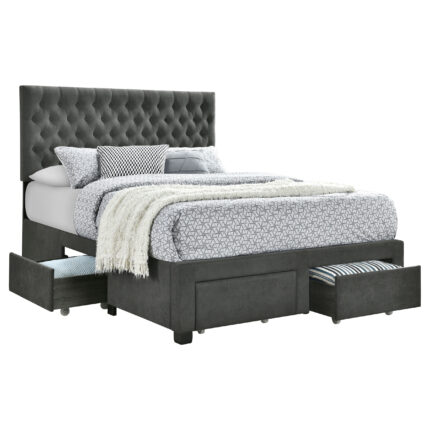 Soledad Upholstered Full Storage Panel Bed Grey product image