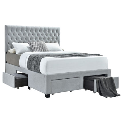 Soledad Upholstered Eastern King Storage Bed Light Grey product image