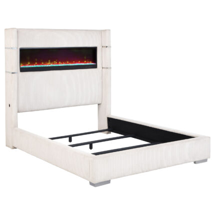 Tisdall Upholstered Queen Flame Visualizer Bed Cream product image