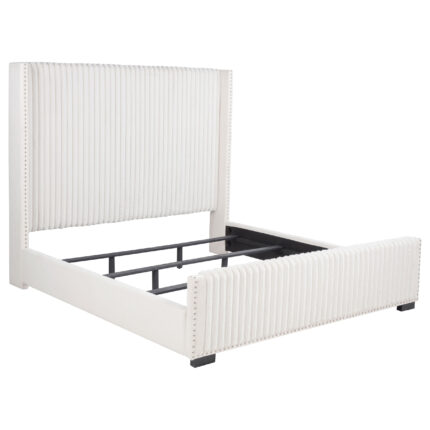 Natasha 65-inch Upholstered Eastern King Wingback Bed Cream product image