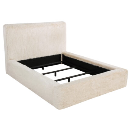 Rebecca Faux Fur Upholstered California King Bed Cream product image