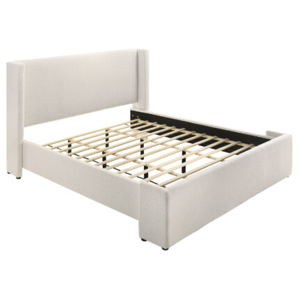 Alamosa Boucle Upholstered Eastern King Platform Bed White product image