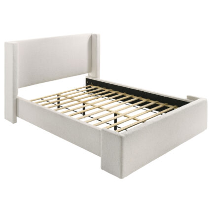 Alamosa Boucle Upholstered Queen Wingback Bed White product image