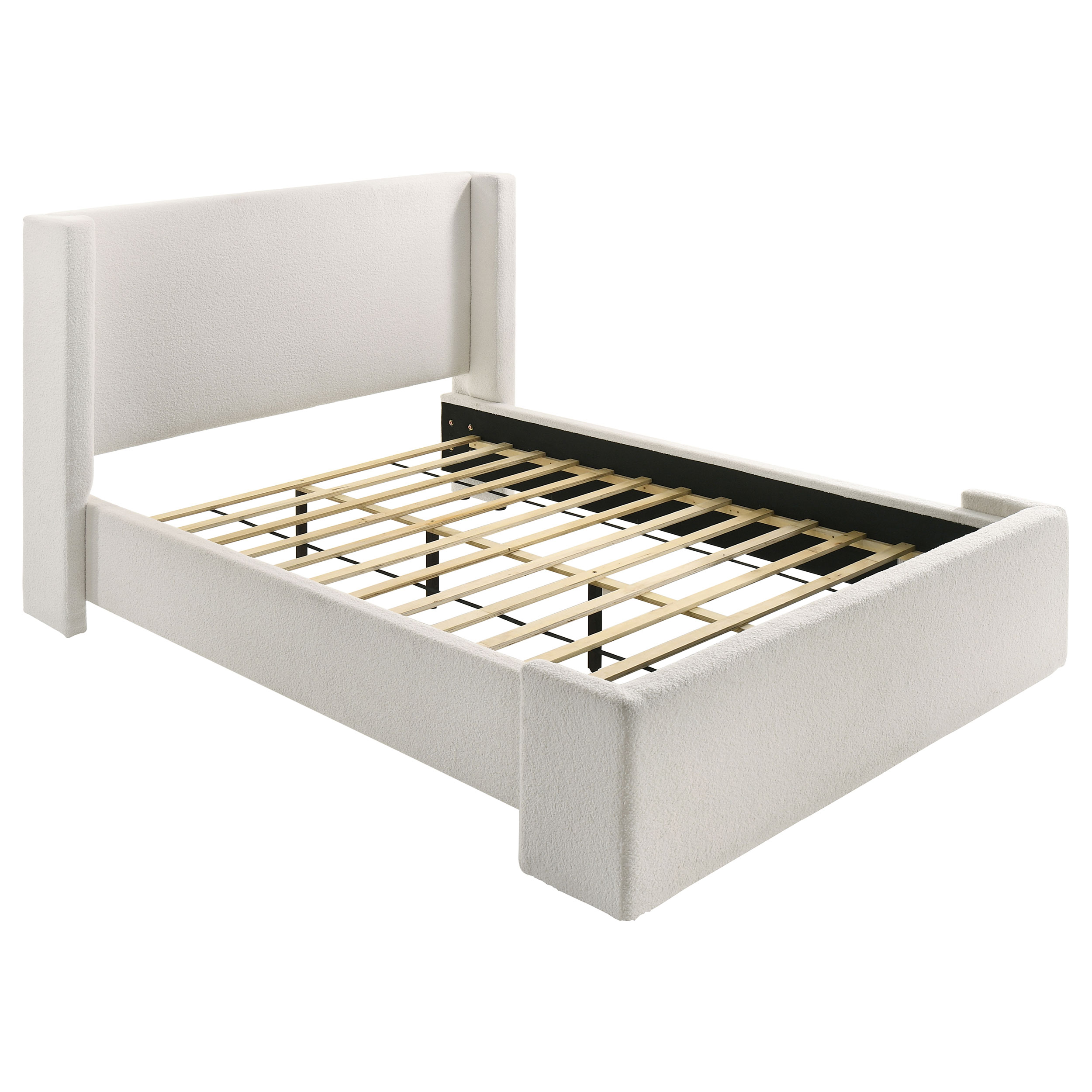 Alamosa Boucle Upholstered Queen Wingback Bed White Alamosa Boucle Upholstered Queen Wingback Bed White product image