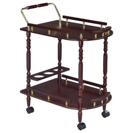 Palmer 2-tier Rectangular Wood Bar Cart Merlot product image