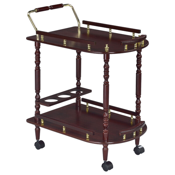 Palmer 2-tier Rectangular Wood Bar Cart Merlot product image