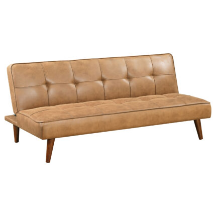 Jenson Upholstered Tufted Convertible Sofa Bed Saddle Brown product image