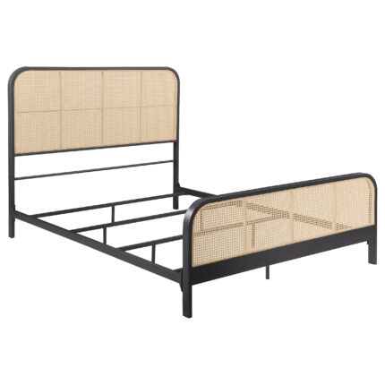 Lanewood Open Cane Webbing Metal Queen Bed Black product image