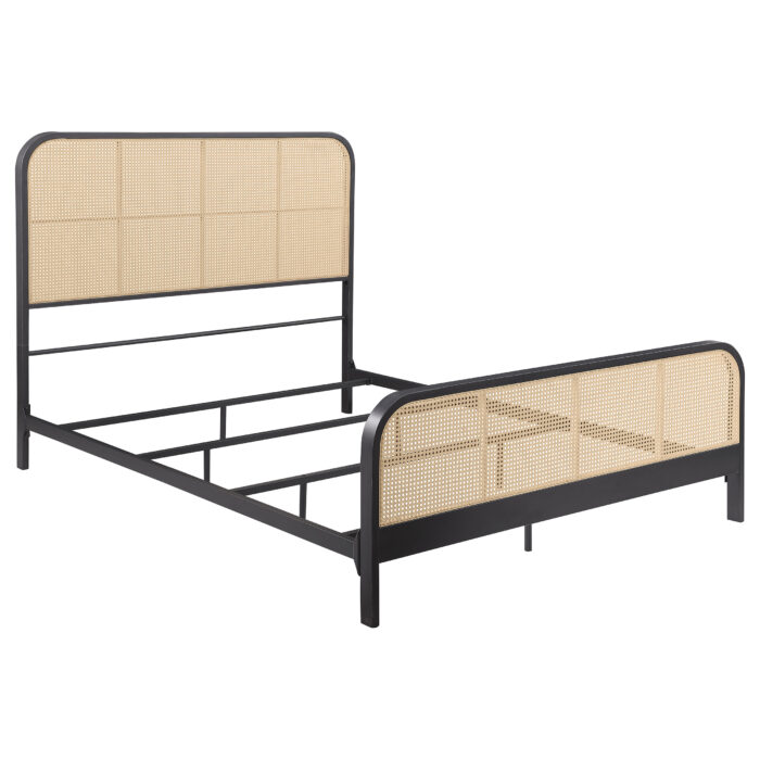 Lanewood Open Cane Webbing Metal Queen Bed Black product image