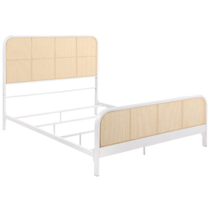 Lanewood Open Cane Webbing Metal Queen Bed White product image