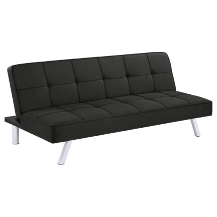 Joel Upholstered Tufted Convertible Sofa Bed Black product image