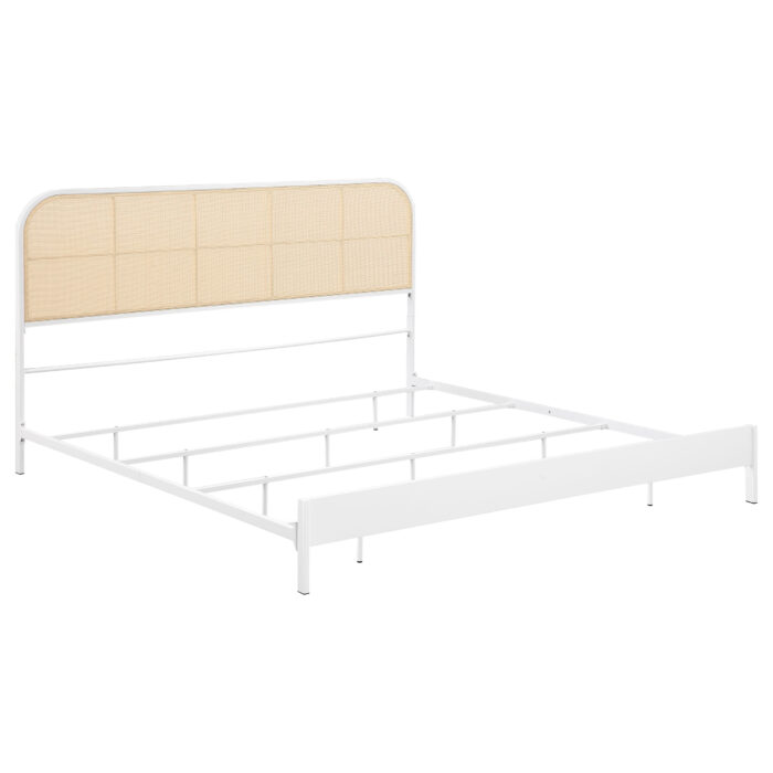 Amherst Radio Weave Rattan Metal Eastern King Bed White product image