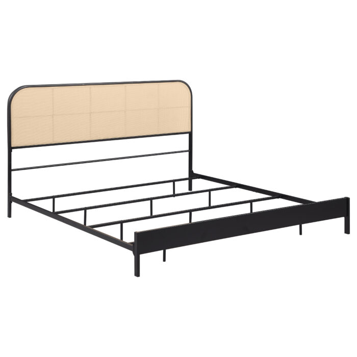 Amherst Radio Weave Rattan Metal Eastern King Bed Black product image