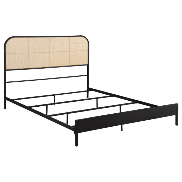 Amherst Radio Weave Rattan Metal Queen Bed Black product image