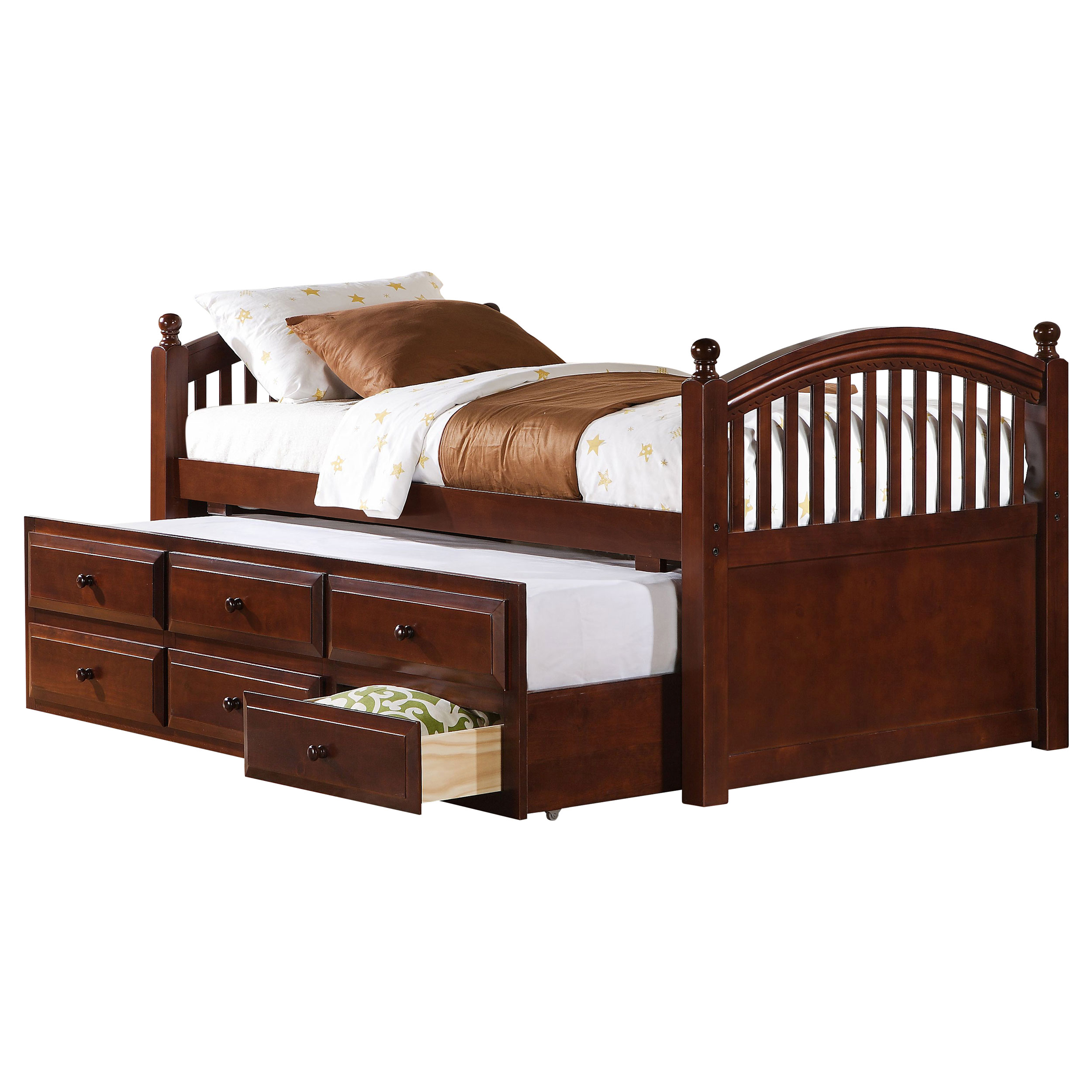 Norwood 3-drawer Twin Bed with Captains Trundle Chestnut Norwood 3-drawer Twin Bed with Captains Trundle Chestnut product image