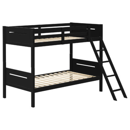 Littleton Wood Twin Over Twin Bunk Bed Black product image