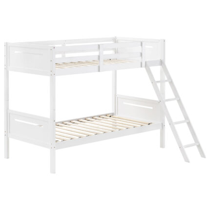 Littleton Wood Twin Over Twin Bunk Bed White product image