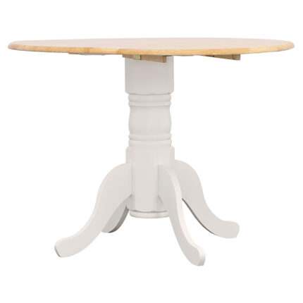 Allison Round 40-inch Drop Leaf Extension Dining Table White product image