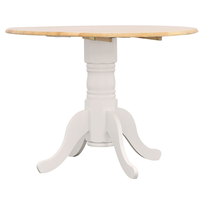 Allison Round 40-inch Drop Leaf Extension Dining Table White product image