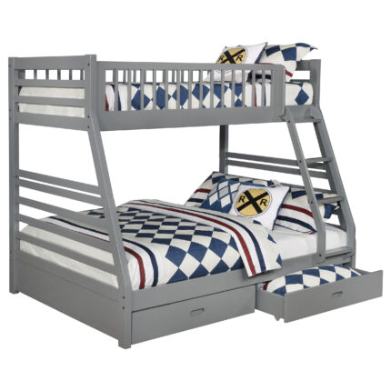 Ashton 2-drawer Wood Twin Over Full Bunk Bed Grey product image