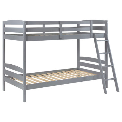 Rhea Wood Twin Over Twin Bunk Bed Grey product image