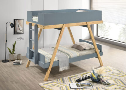 Frankie Twin Over Twin Bunk Bed with 7-inch Mattresses Blue product image
