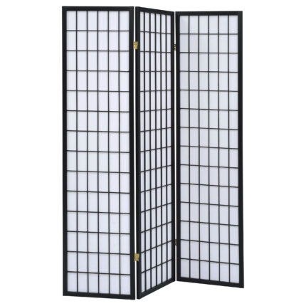 Carrie 3-Panel Room Divider Folding Shoji Screen Black product image