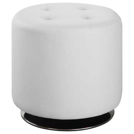Bowman Round Upholstered Tufted Swivel Ottoman White product image