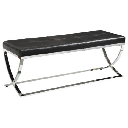 Walton Leatherette Upholstered Tufted Accent Bench Black product image