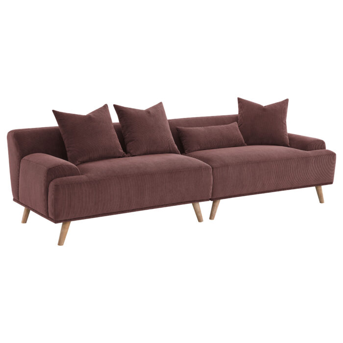 Elizabeth Corduroy Upholstered Extra Long Sofa Wine Red product image