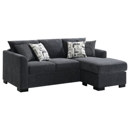 Storey Upholstered Sleeper Sectional Chaise Sofa Dark Grey product image