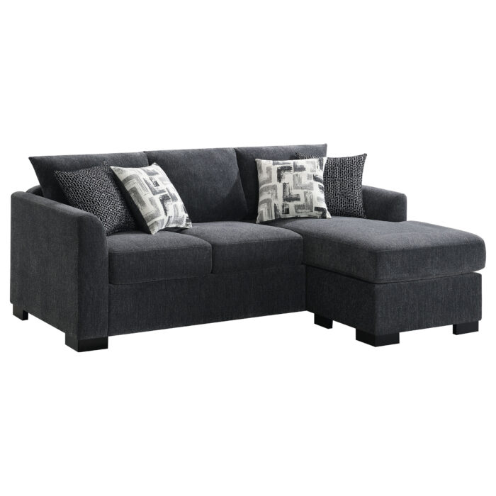 Storey Upholstered Sleeper Sectional Chaise Sofa Dark Grey product image