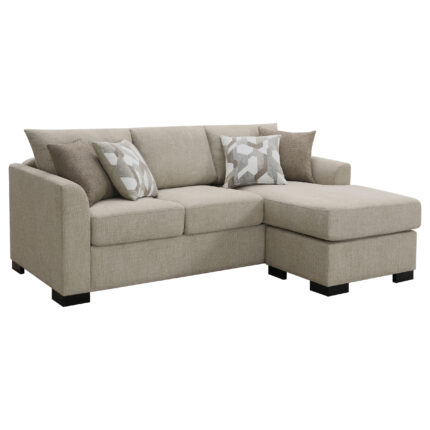 Storey Upholstered Sleeper Sectional Chaise Sofa Camel product image