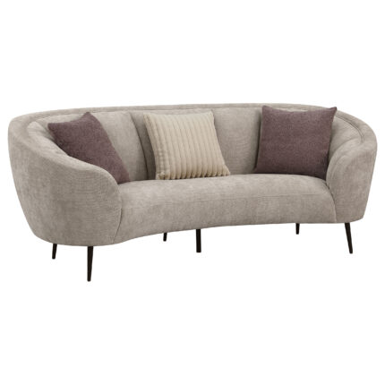 Ellorie Upholstered Channel Back Curved Sofa Beige product image