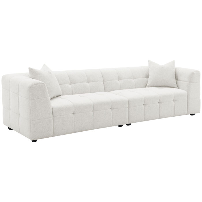 Everly Boucle Upholstered Extra Long Sofa Off White product image