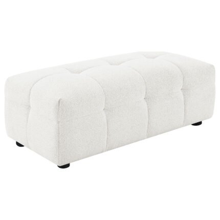 Everly Boucle Upholstered Rectangular Ottoman Off White product image