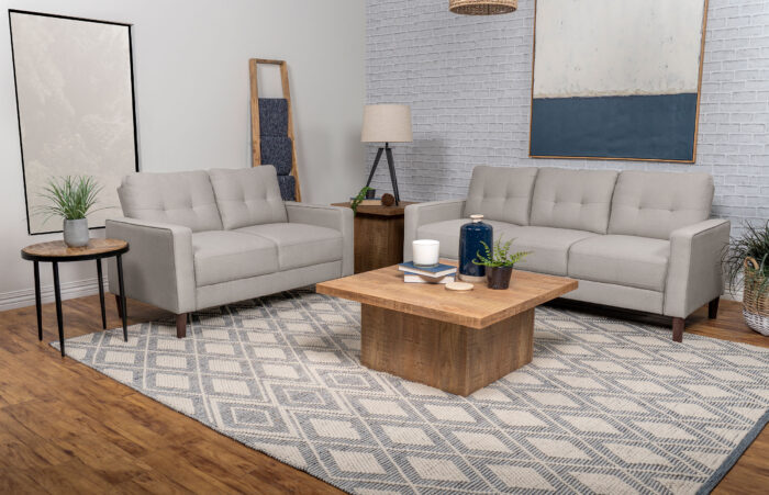 Bowen 2-piece Upholstered Track Arm Tufted Sofa Set Beige product image