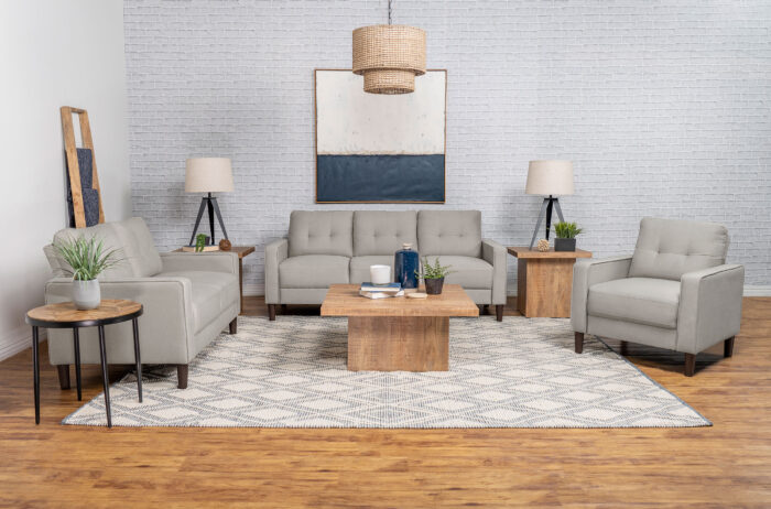 Bowen 3-piece Upholstered Track Arm Tufted Sofa Set Beige product image