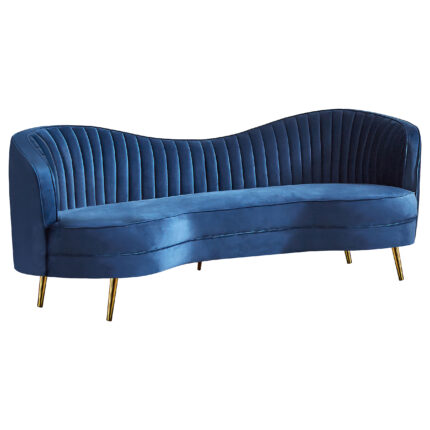 Sophia Upholstered Channel Tufted Sofa Blue product image