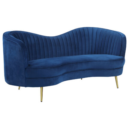 Sophia Upholstered Channel Tufted Loveseat Blue product image
