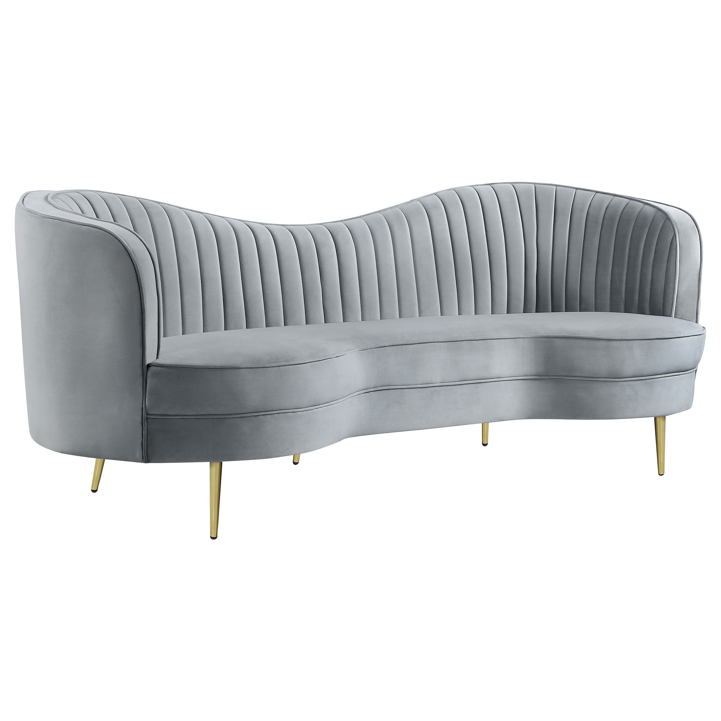 Sophia Upholstered Channel Tufted Sofa Grey Sophia Upholstered Channel Tufted Sofa Grey product image