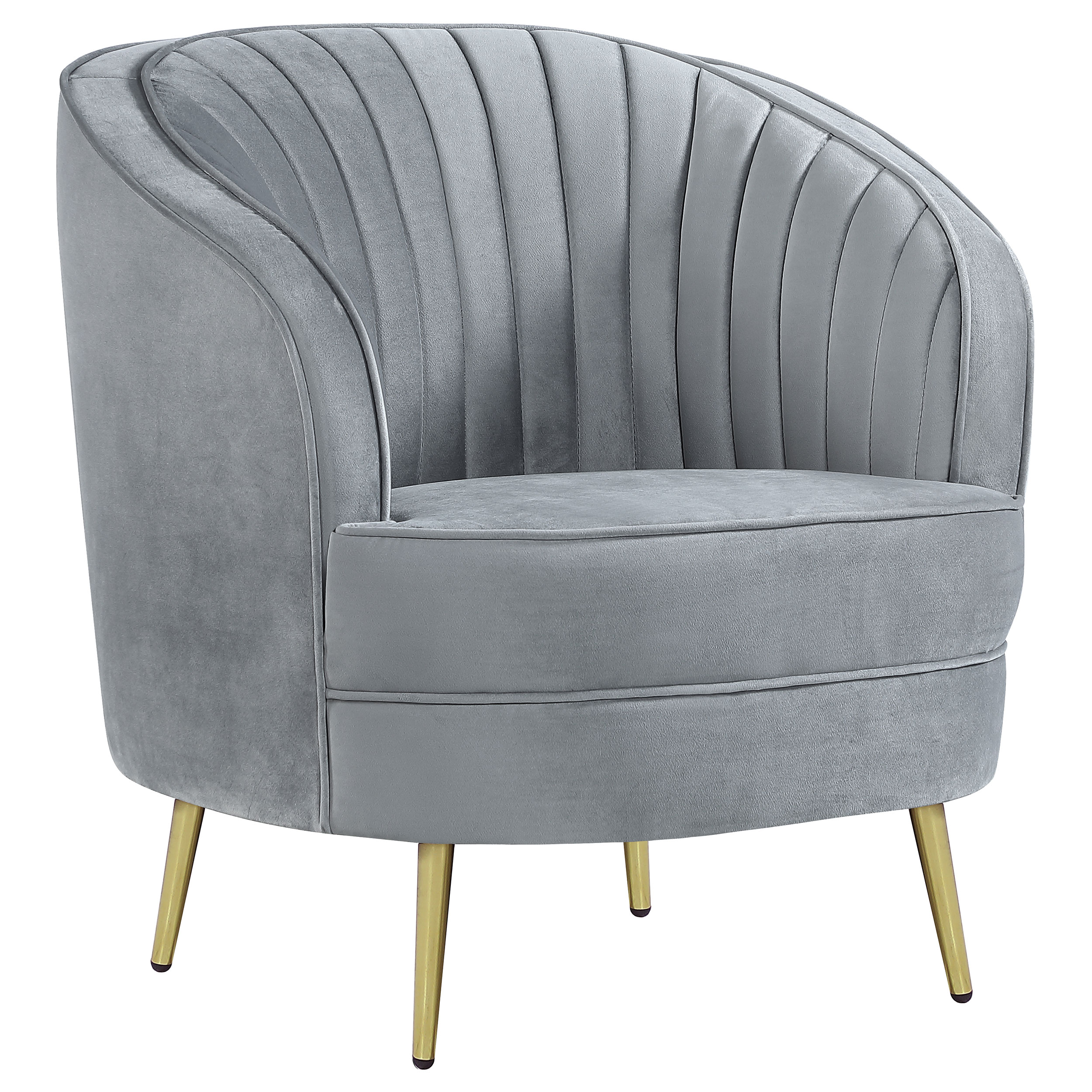 Sophia Upholstered Channel Tufted Barrel Accent Chair Grey Sophia Upholstered Channel Tufted Barrel Accent Chair Grey product image