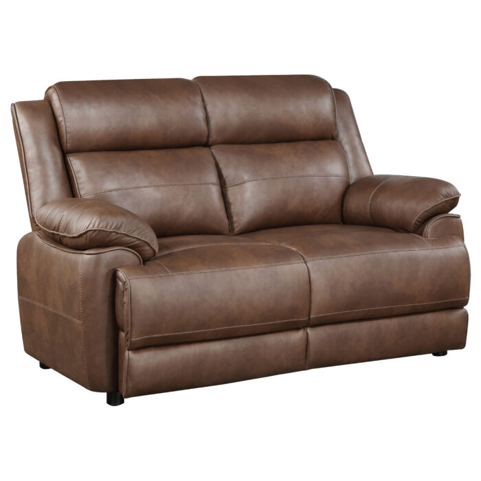 Ellington Upholstered Padded Arm Loveseat Dark Brown product image